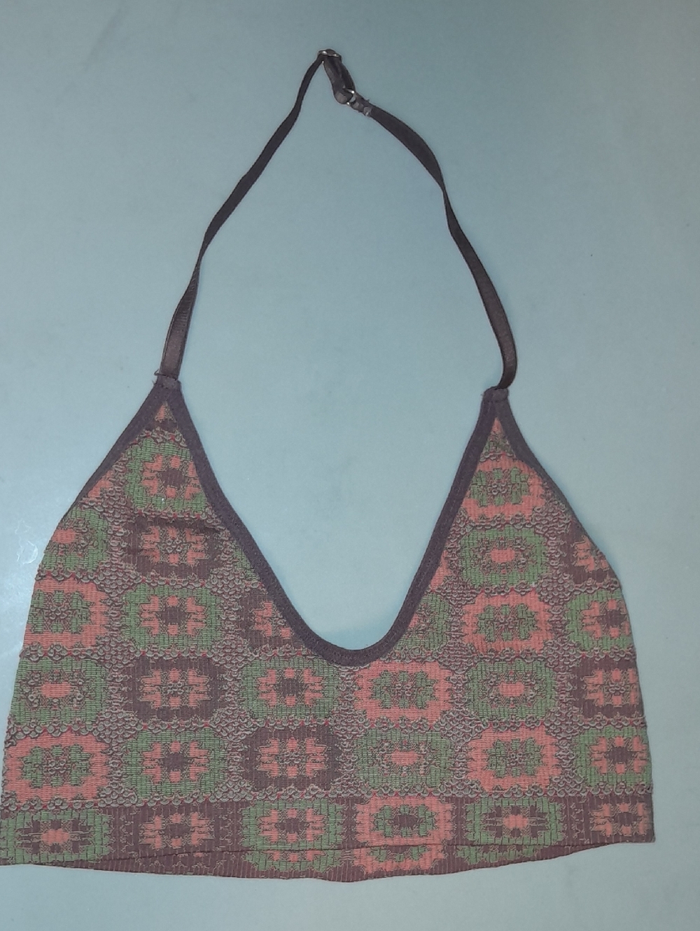 Halter Top/bra with Orange & Green Accents